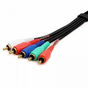 5-RCA Male to 5RCA Male RGB Component Audio Video Cable for HDTV - Gold Plated RCA to RCA