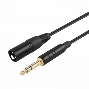 TRS 6.35mm (1/4 Inch) Male to XLR Male Cable, Black