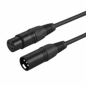 XLR Male to XLR Female Balanced 3 PIN Mic Cables, Black